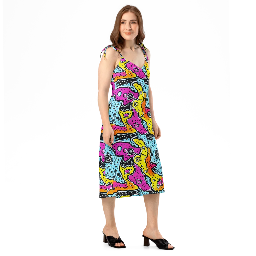 Acid Splash on Slip Dress — Right Front