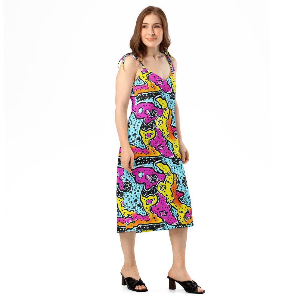 Acid Splash on Slip Dress — Right Front