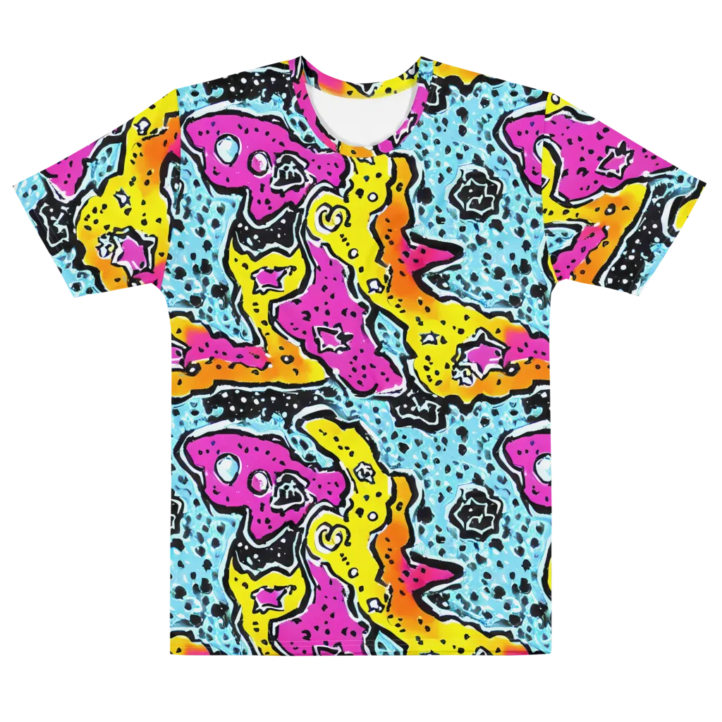 Acid Splash on Men's Cotton Crew Neck T-Shirt — Front