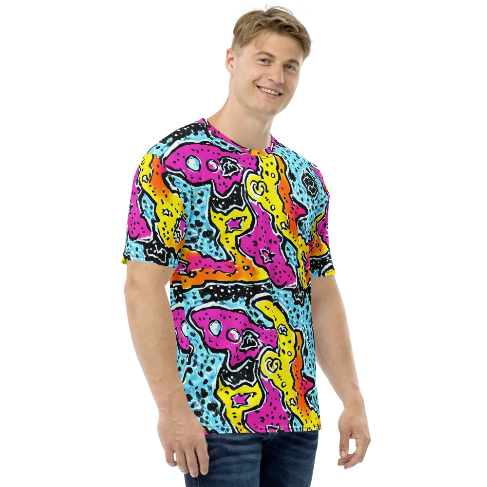 Acid Splash on Men's Crew Neck T-Shirt — Right