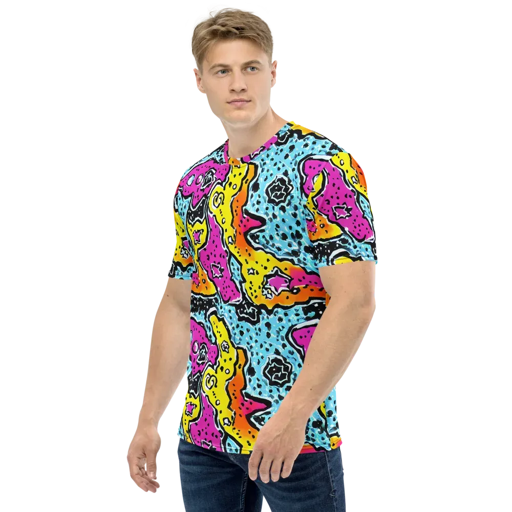 Acid Splash on Men's Crew Neck T-Shirt — Left