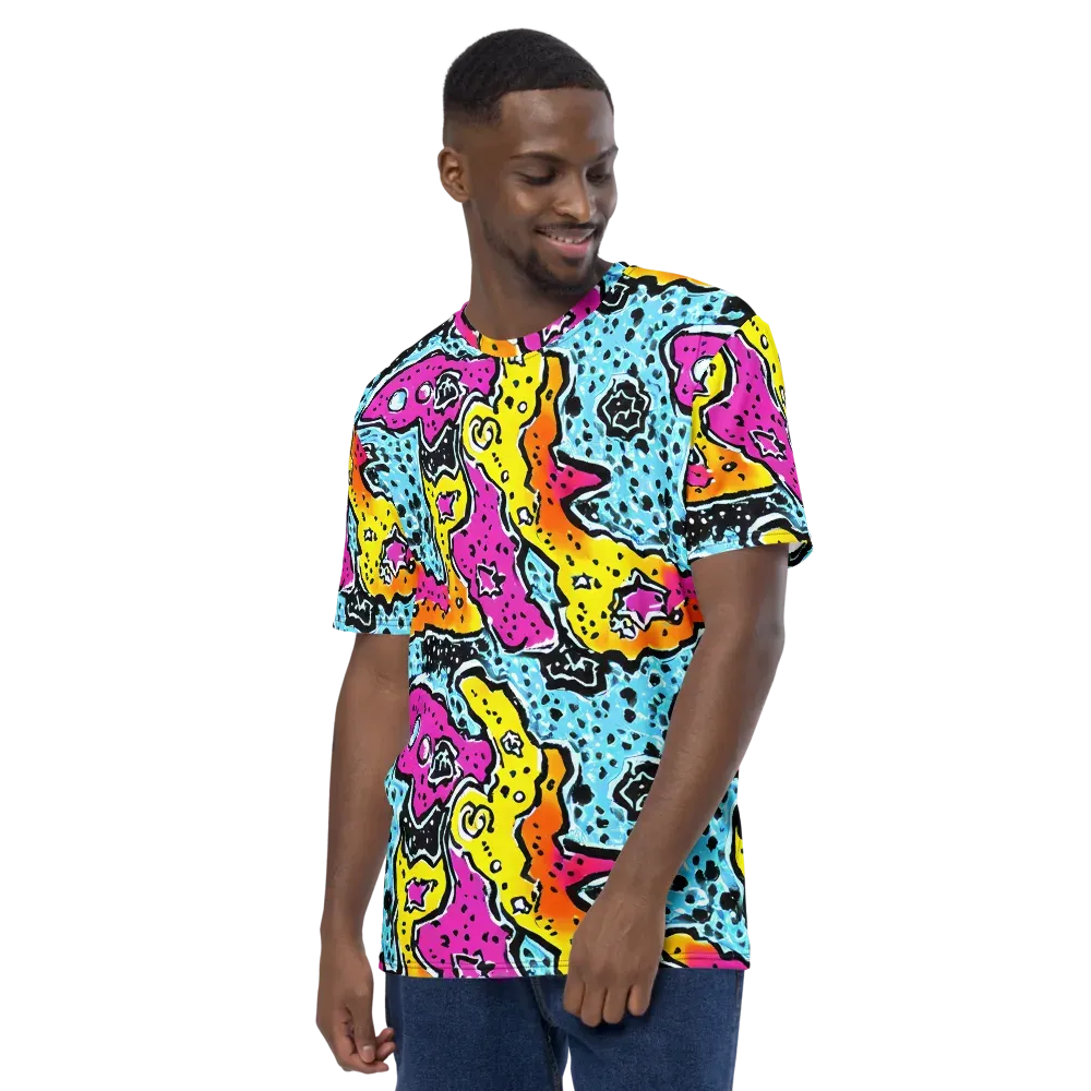 Acid Splash on Men's Crew Neck T-Shirt — Left