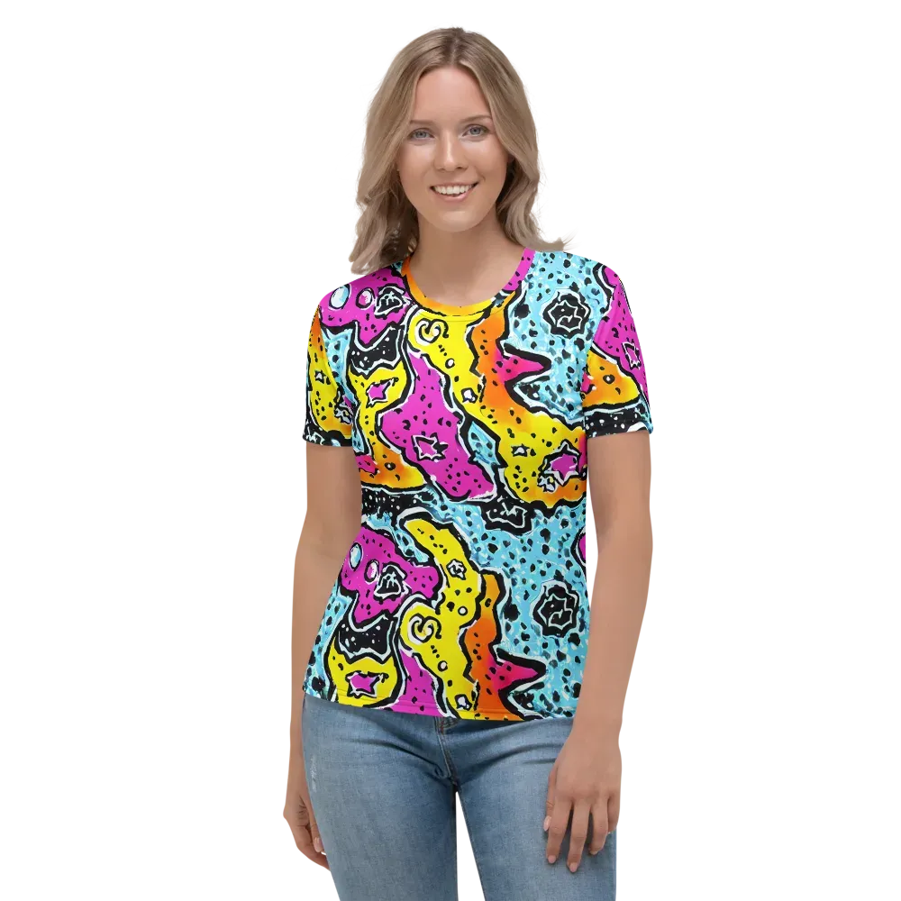 Acid Splash on Women's Crew Neck T-Shirt — Front