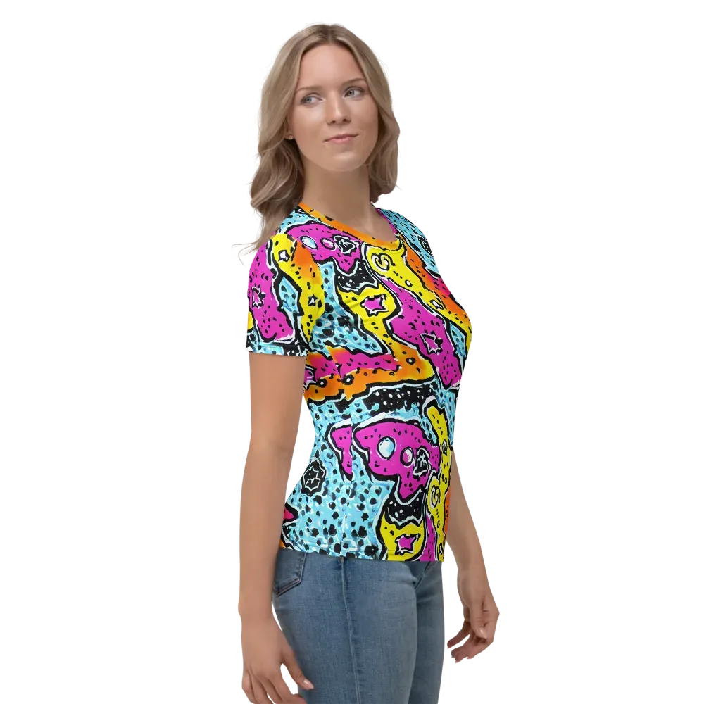 Acid Splash on Women's Crew Neck T-Shirt — Right