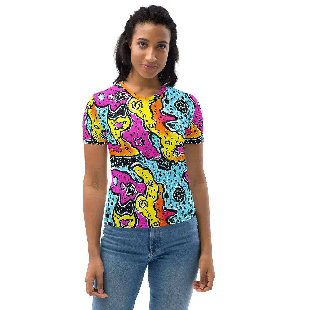 Acid Splash on Women's Crew Neck T-Shirt — Front