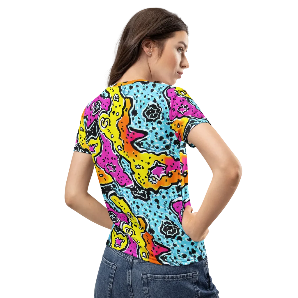 Acid Splash on Women's Crew Neck T-Shirt — Back