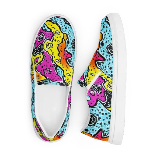 Acid Splash on a Men's Slip-On Canvas Shoes