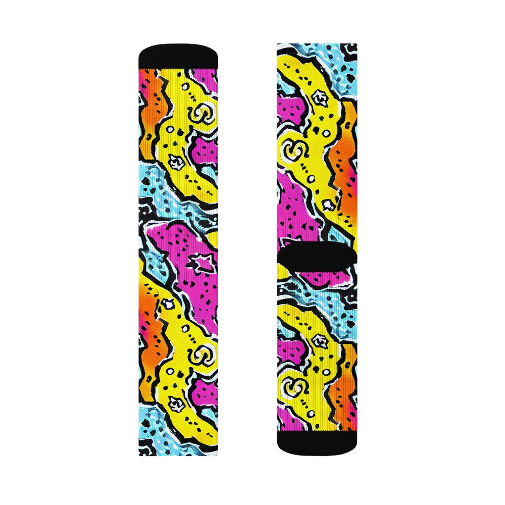 Acid Splash on Socks — Left Sock