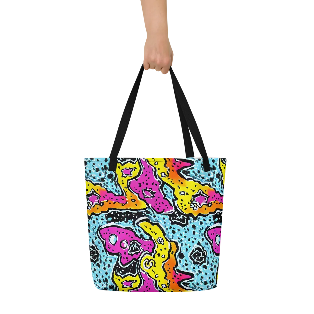 Acid Splash on Large Tote Bag W/ Pocket — Front