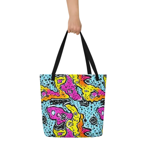 Acid Splash on a Large Tote Bag W/ Pocket