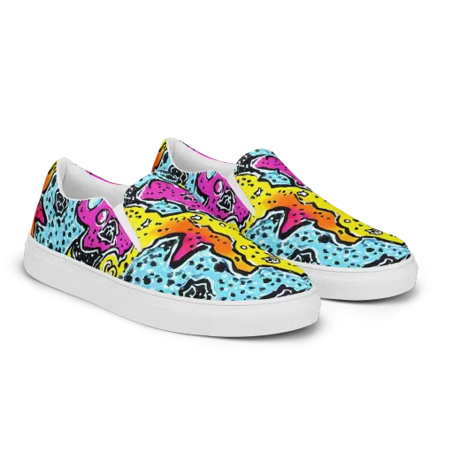 Acid Splash on a Women's Slip-On Canvas Shoes