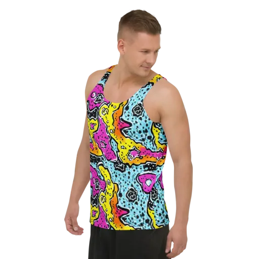Acid Splash on a Men's Tank Top