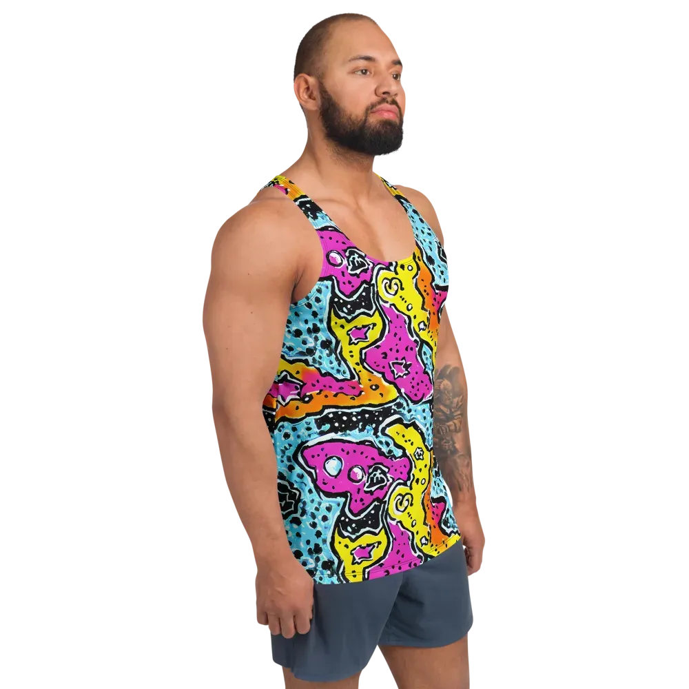 Acid Splash on Men's Tank Top — Right Front