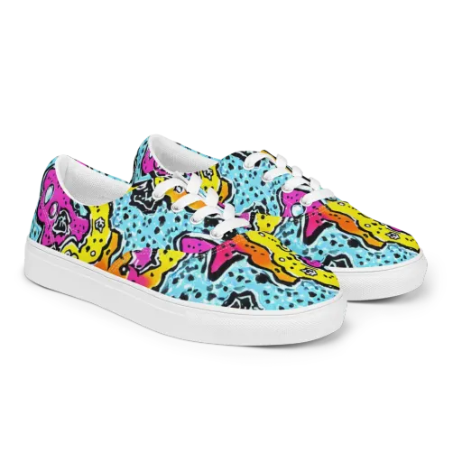 Acid Splash on a Men's Lace-Up Canvas Shoes
