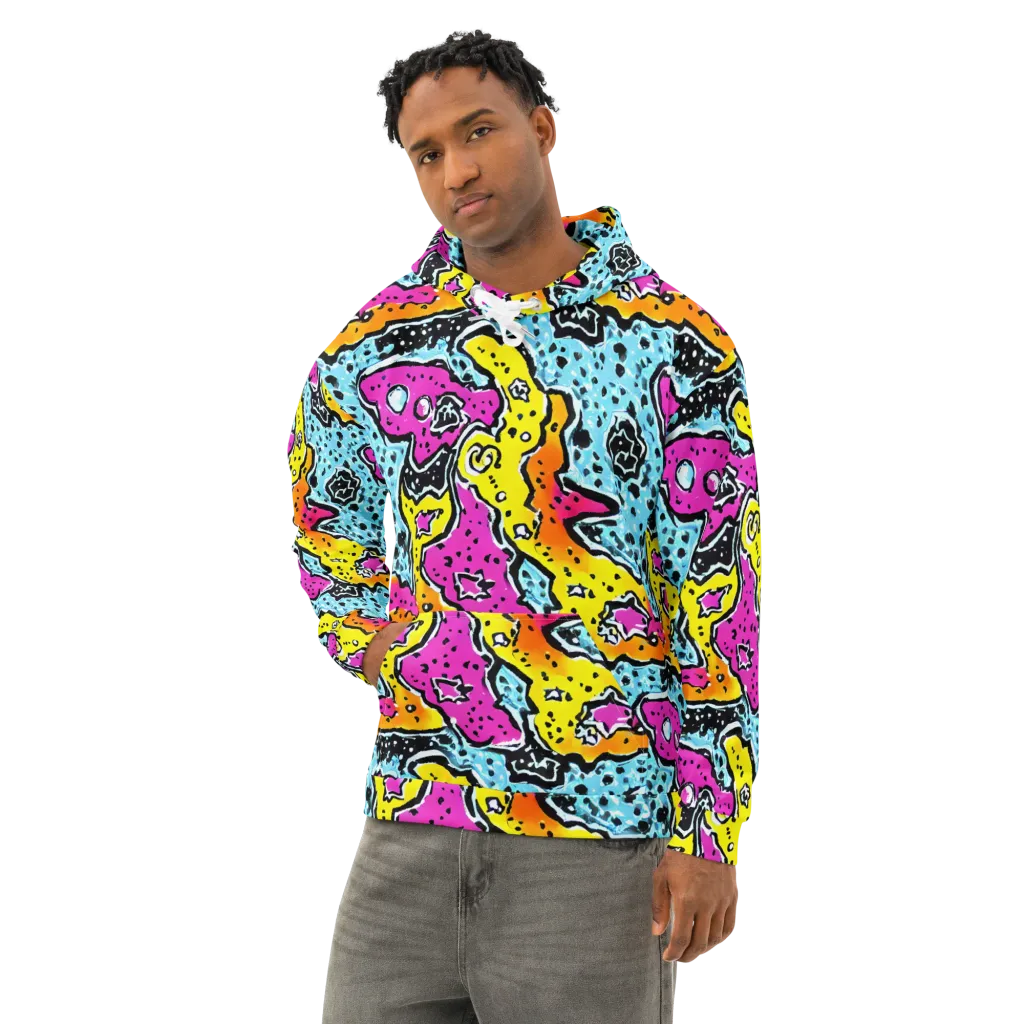 Acid Splash on Cotton Hoodie — Left Front