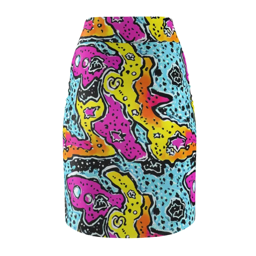 Acid Splash on Pencil Skirt — Back
