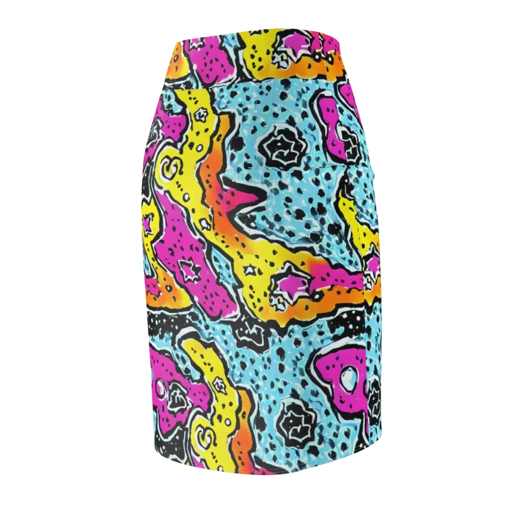 Acid Splash on Pencil Skirt — Back Side