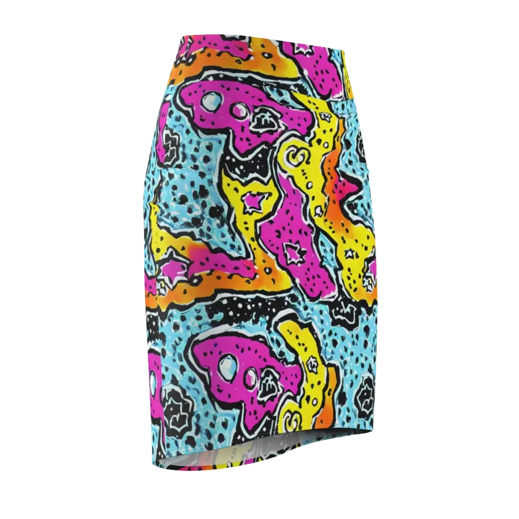 Acid Splash on Pencil Skirt — Front Side