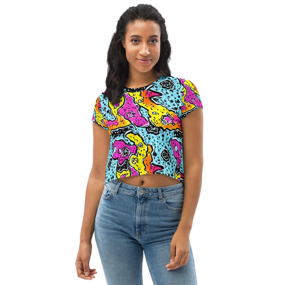 Acid Splash on Crop Tee — Front