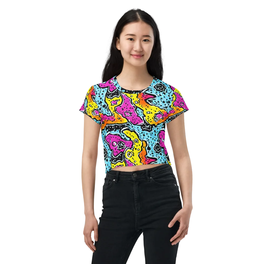 Acid Splash on Crop Tee — Front