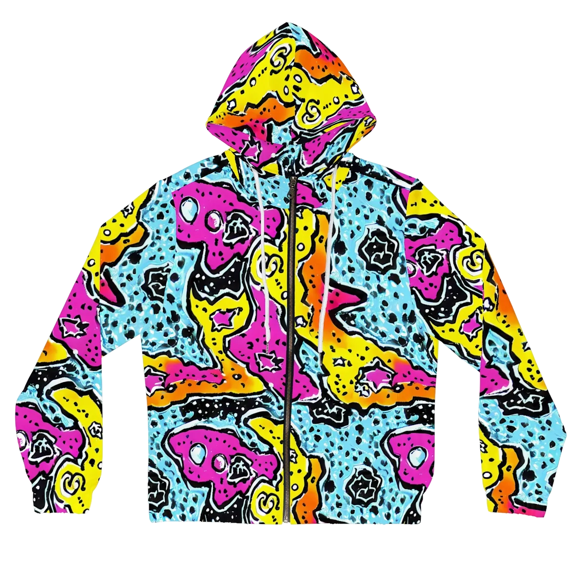 Acid Splash on Women's Full-Zip Hoodie — Front