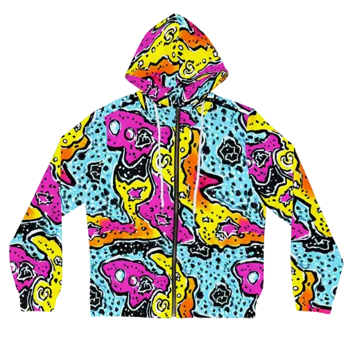 Acid Splash on a Women's Full-Zip Hoodie