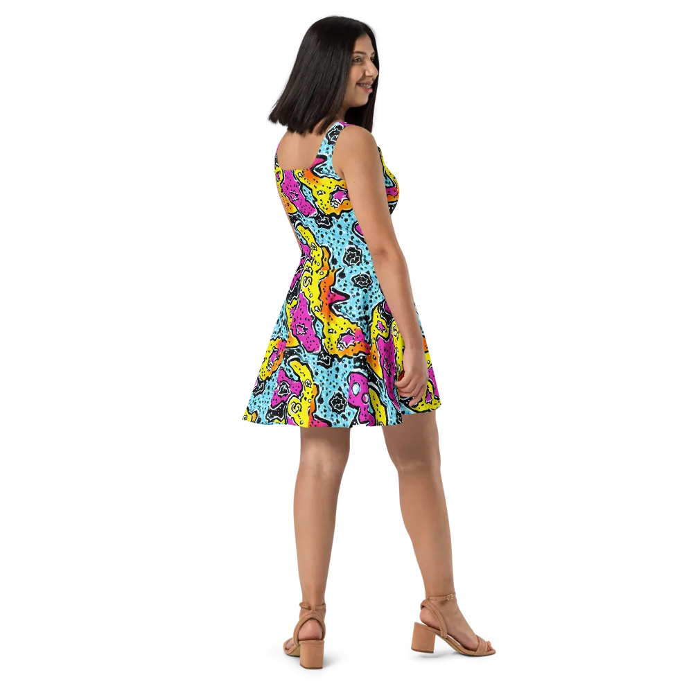 Acid Splash on Skater Dress — Right