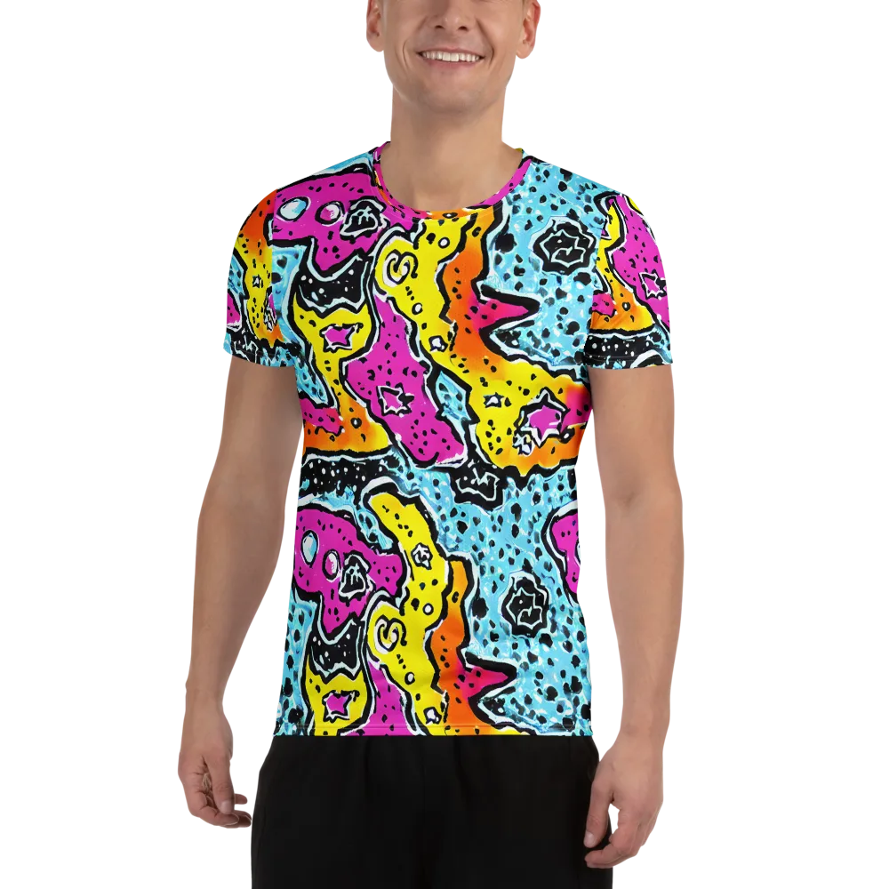 Acid Splash on Men's Athletic T-Shirt — Front