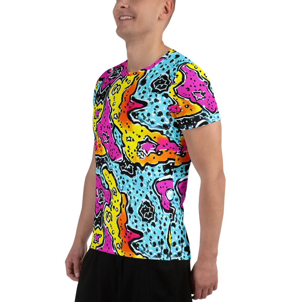 Acid Splash on Men's Athletic T-Shirt — Left