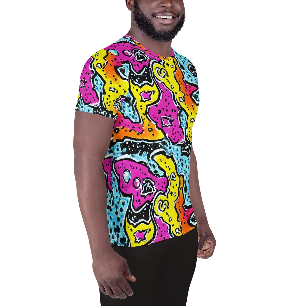 Acid Splash on Men's Athletic T-Shirt — Right