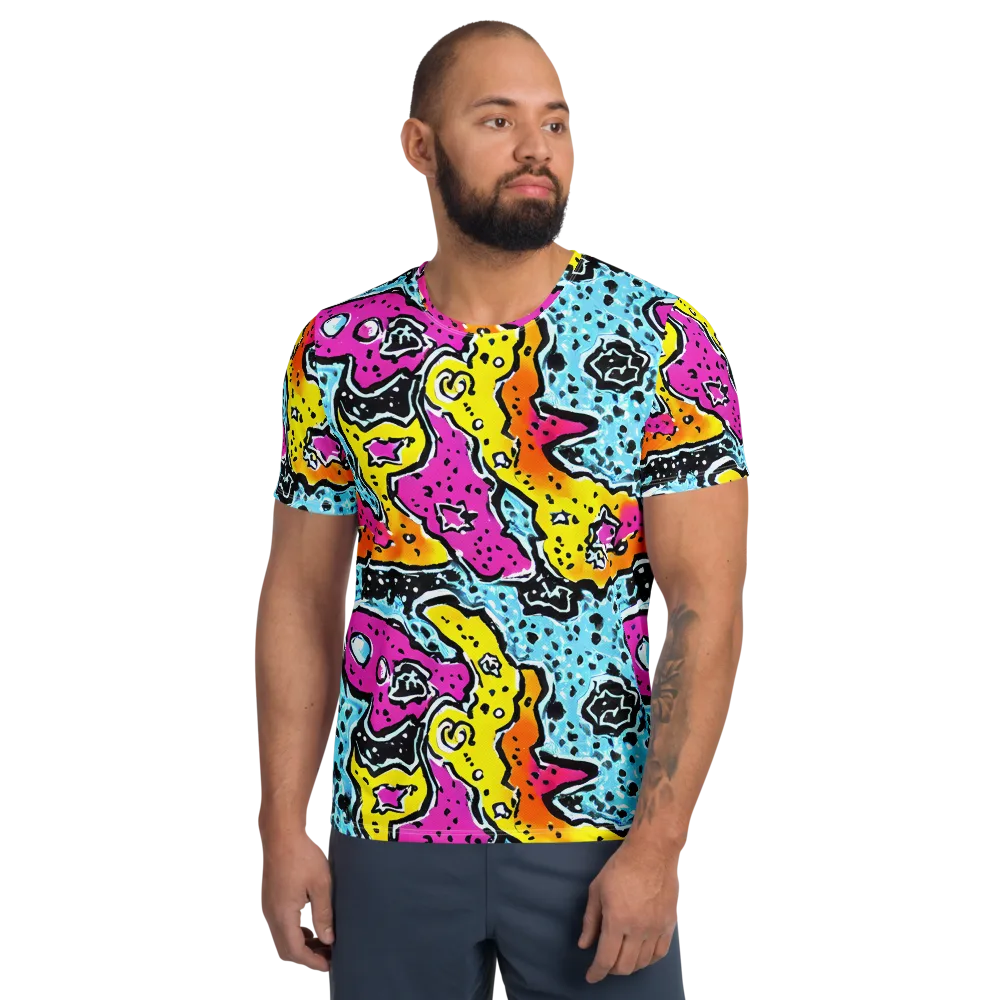 Acid Splash on Men's Athletic T-Shirt — Front