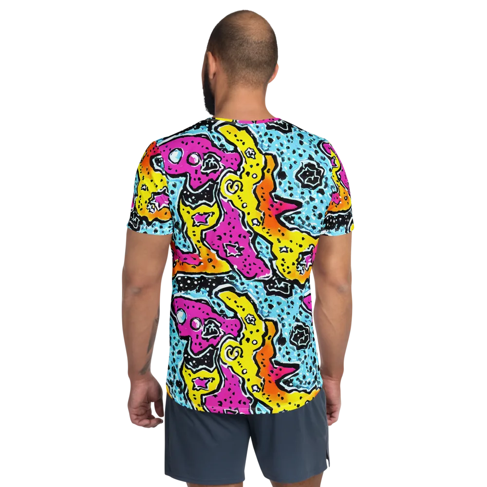 Acid Splash on Men's Athletic T-Shirt — Back