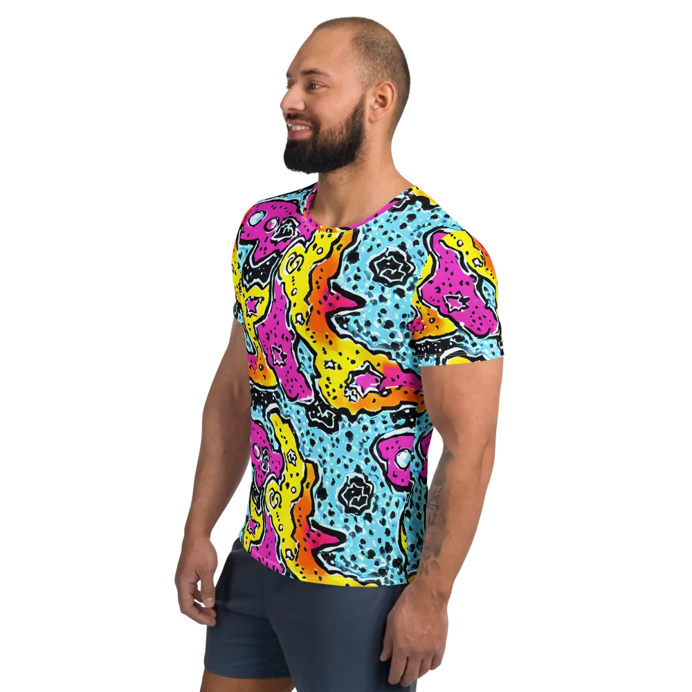 Acid Splash on Men's Athletic T-Shirt — Left