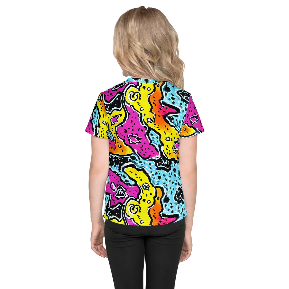 Acid Splash on Kids Crew Neck T-Shirt — Back