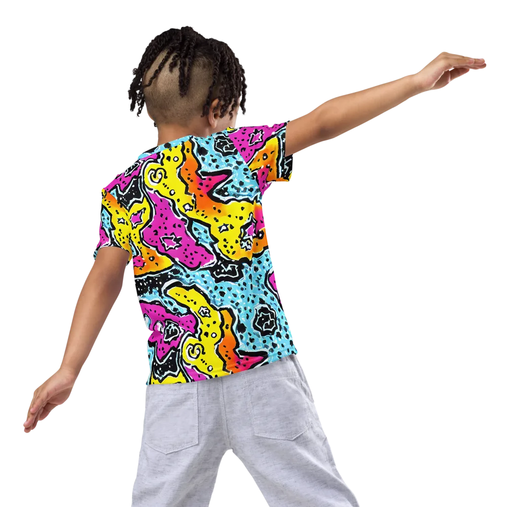 Acid Splash on Kids Crew Neck T-Shirt — Back