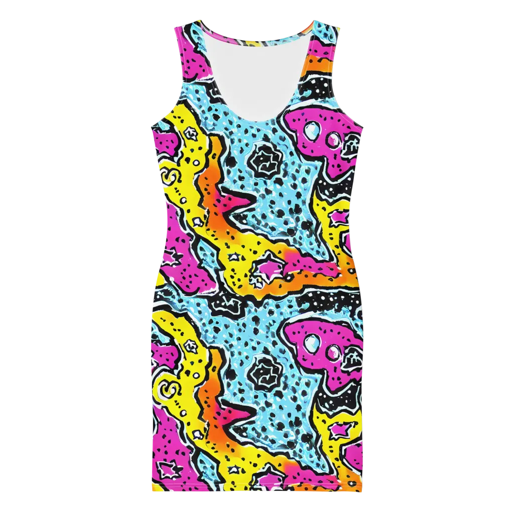Acid Splash on Bodycon Dress — Front
