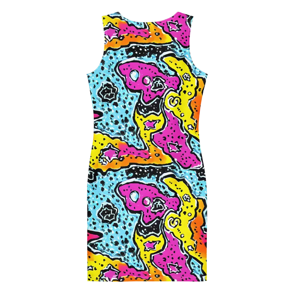 Acid Splash on Bodycon Dress — Back