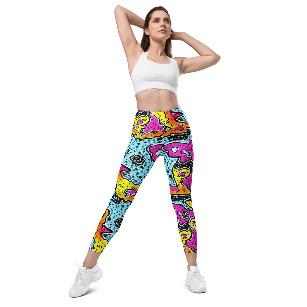Acid Splash on Leggings with Pockets — Front