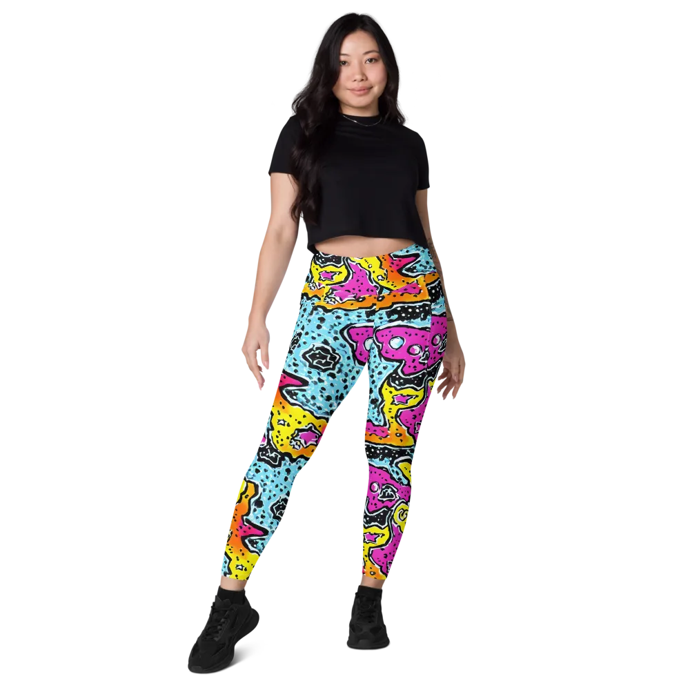 Acid Splash on Leggings with Pockets — Front