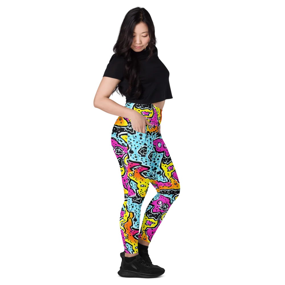 Acid Splash on Leggings with Pockets — Right