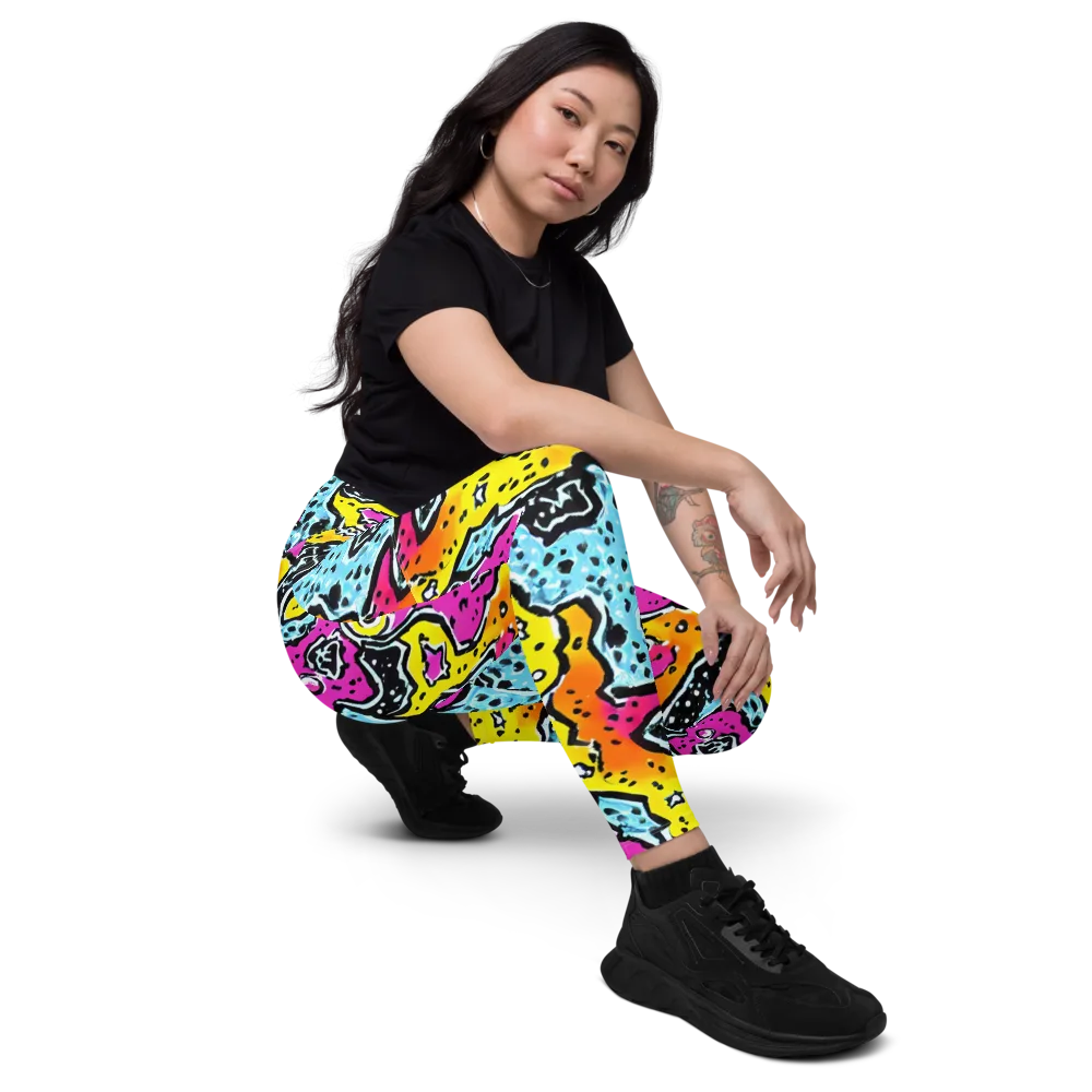 Acid Splash on Leggings with Pockets — Right Front