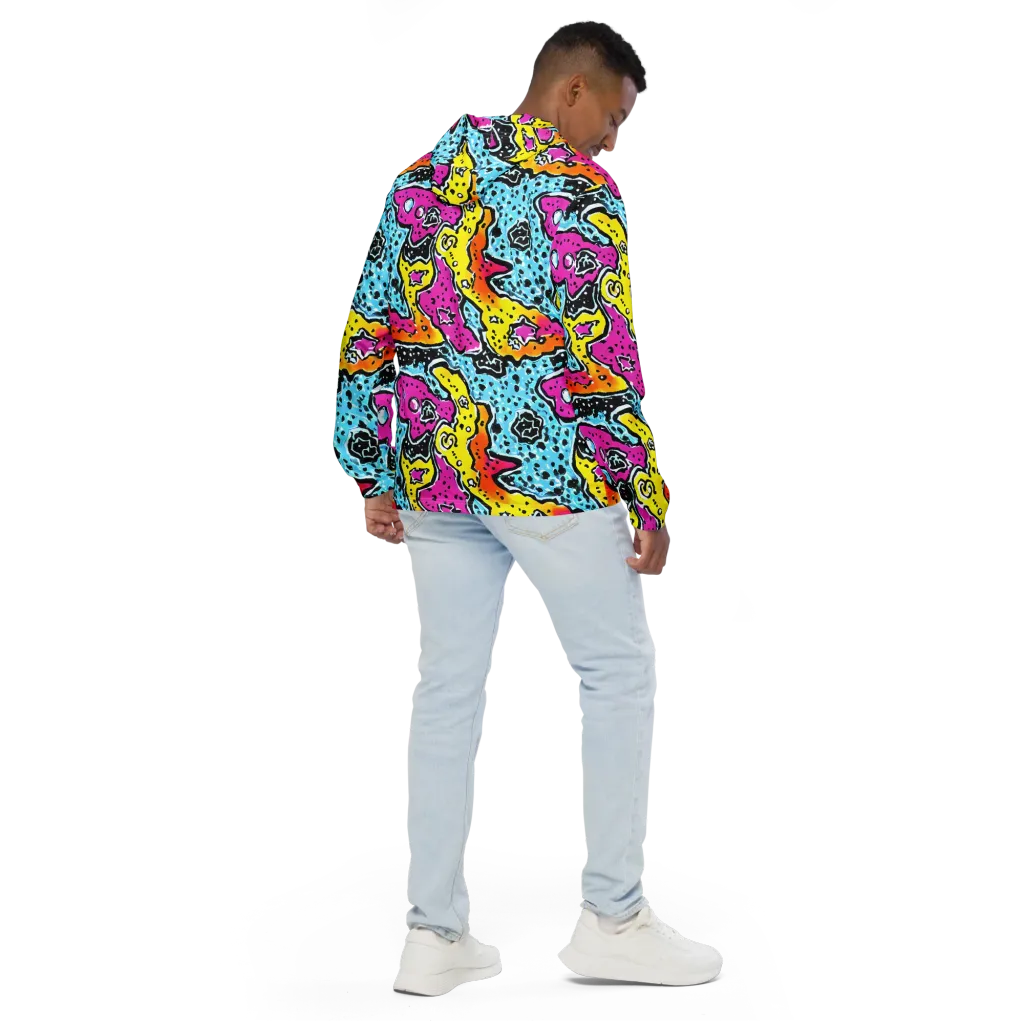 Acid Splash on Men's Windbreaker — Back