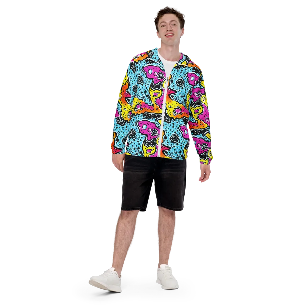 Acid Splash on Men's Windbreaker — Front
