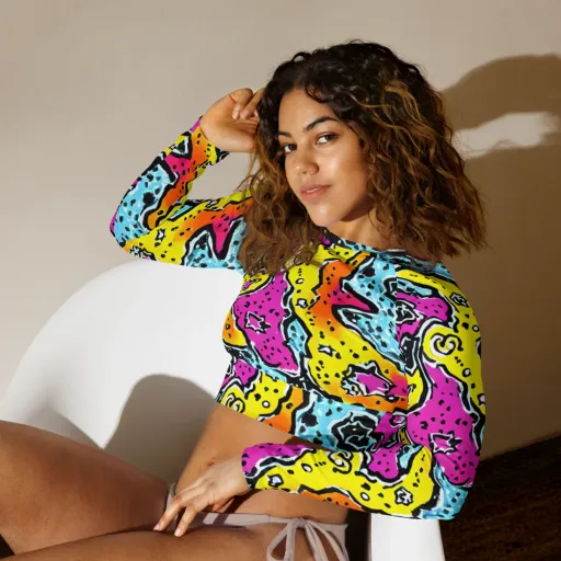 Acid Splash on a Long Sleeve Crop Top