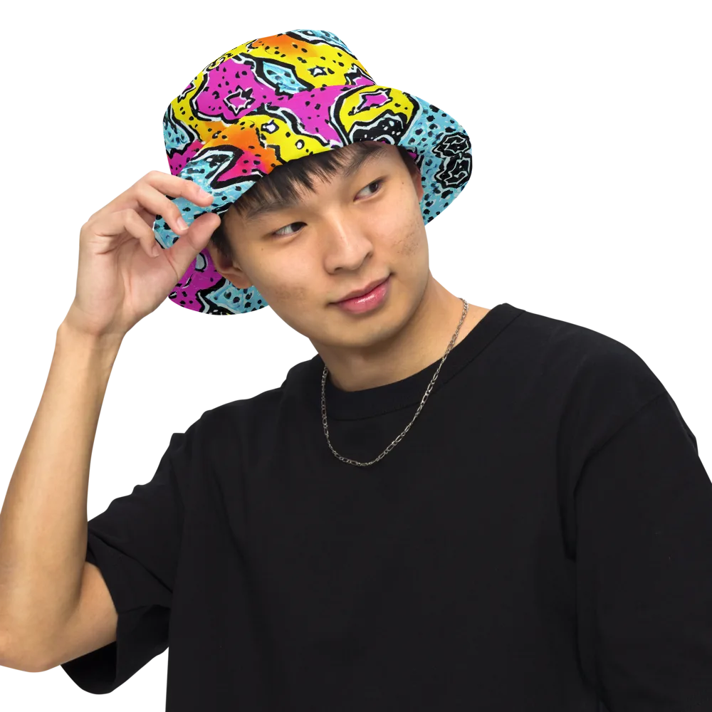 Acid Splash on Reversible Bucket Hat — Front Inside