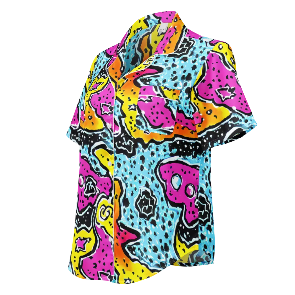 Acid Splash on Women's Short Sleeve Pajama Top — Left Front