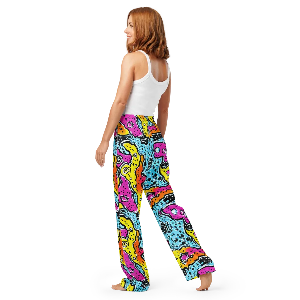 Acid Splash on Women's Pajama Pants — Back