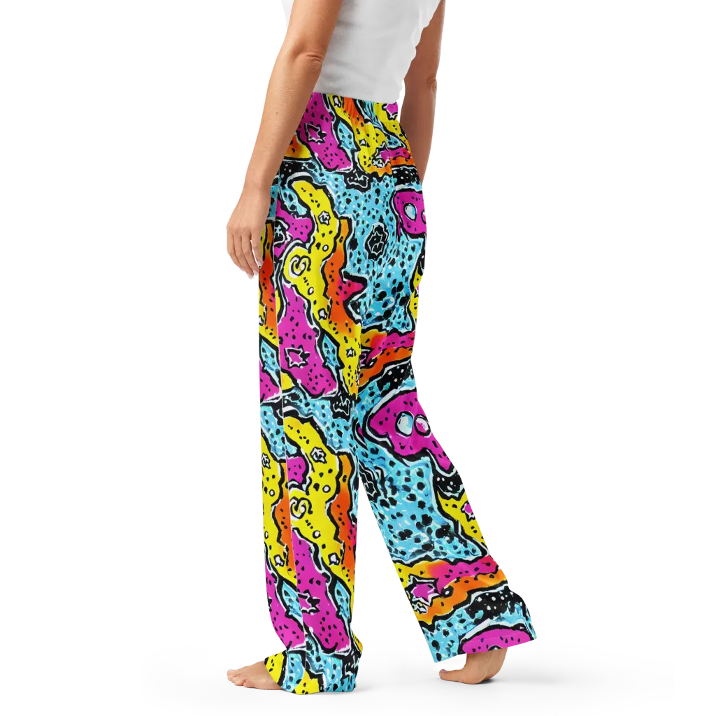 Acid Splash on Women's Pajama Pants — Left
