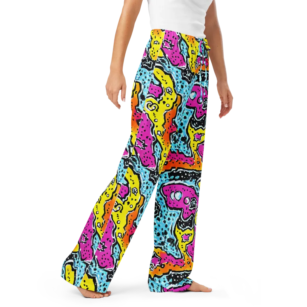 Acid Splash on Women's Pajama Pants — Right Front