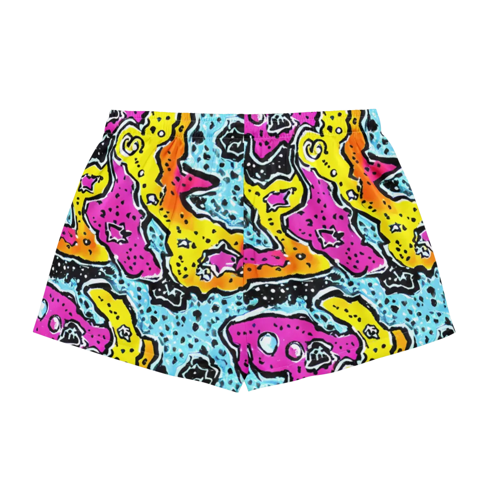 Acid Splash on Women's Pajama Shorts — Back